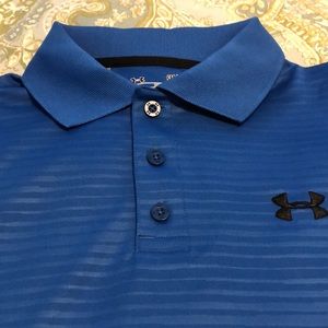Under Armour Blue Golf Shirt Men’s S Heat Gear Loose Fit